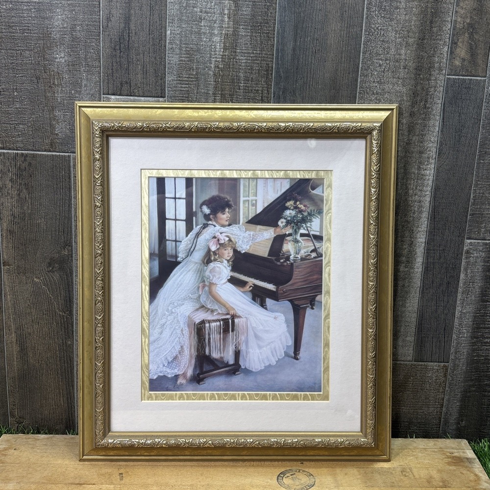 Vintage 1998 Sandra Kuck First Recital Framed Print COA VF Fine Arts Victorian